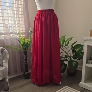 Afibi Womens Chiffon Retro Long Maxi Skirt Beach Ankle Length Skirt